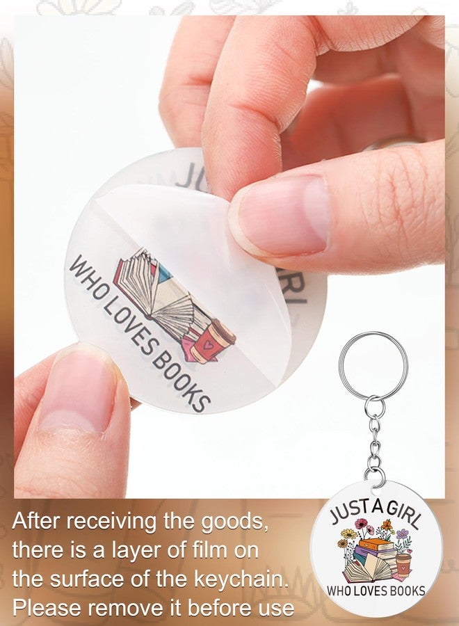 DoubleFill 24 Pcs Christmas Book Lover Gifts Book Club Acrylic Keychains for Books Lovers Librarian Bookish Group Club Gifts(Floral) - Image 2